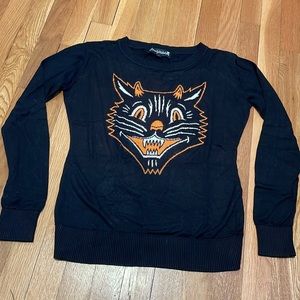 Sourpuss Black Cat Long-Sleeve Sweater